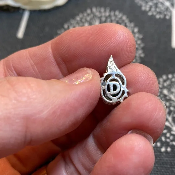 Emerald Green and Gold 10k & Sterling Silver Teardrop Pendant - Picture 2 of 5